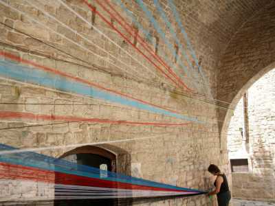 I Guerrilla Knitting in azione a Bitetto 